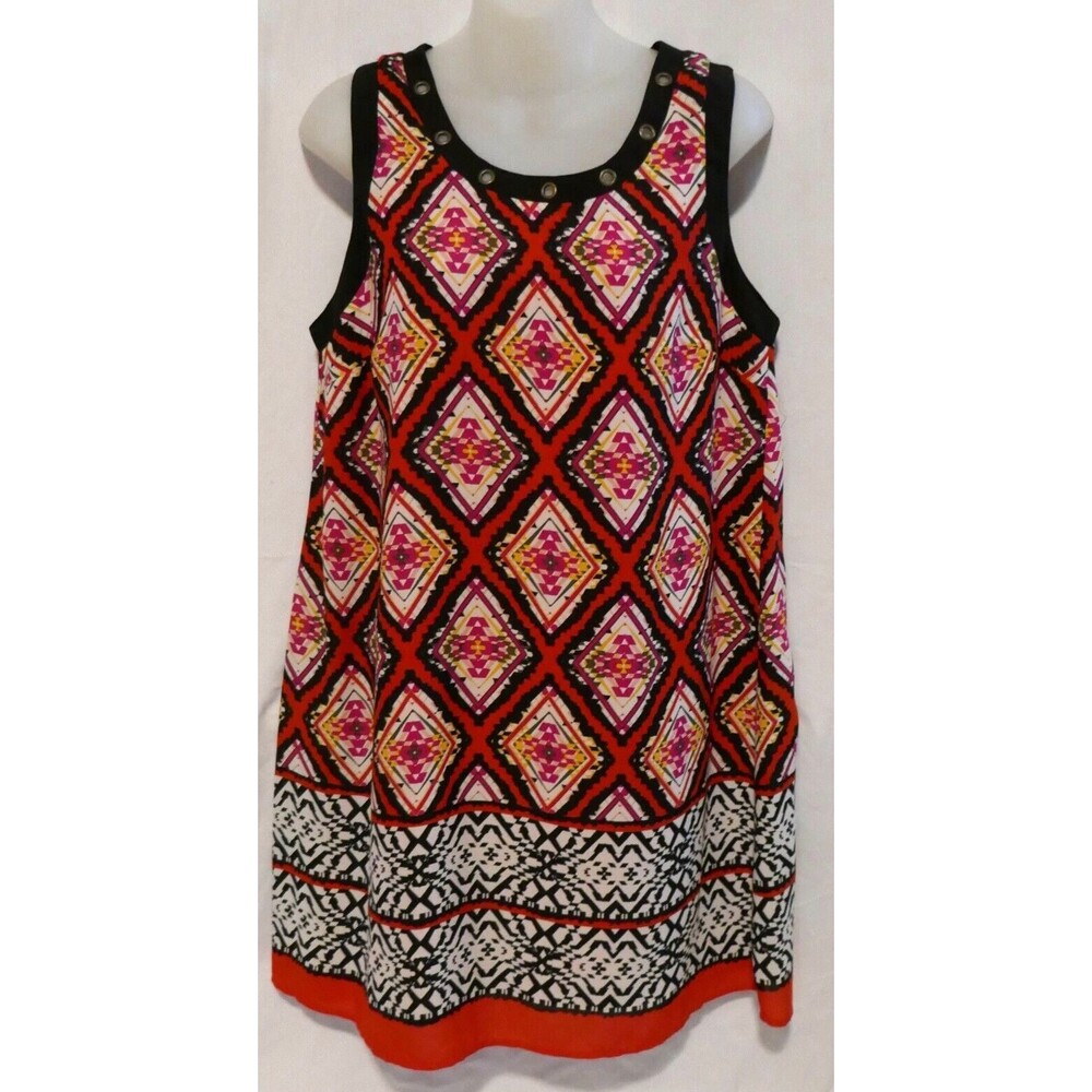 Sequin Hearts Aztec Pattern Grommet Dress Size M